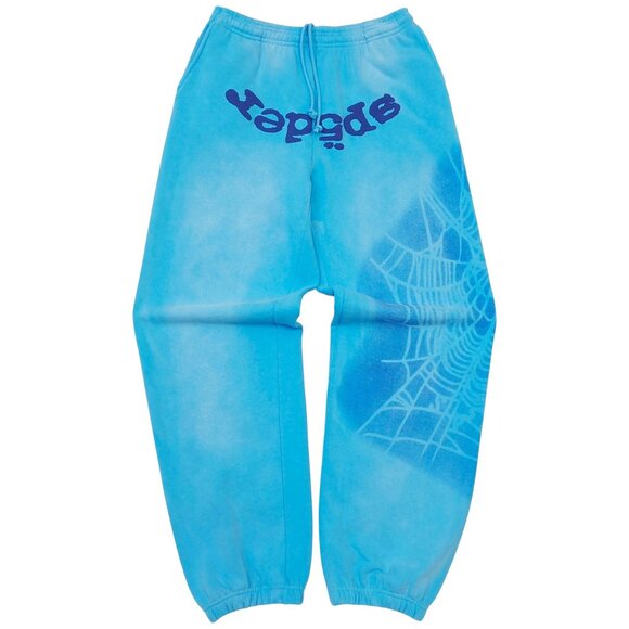 Sp5der OG Web V2 Spray Sweatpants Light Blue | Spider Worldwide - Picture 1 of 5